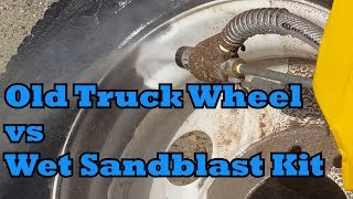 Power Eagle Wet Sandblast kit VS Truck Wheel