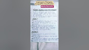 Unit -2 L-4 Angiosperm Phylogeny Group (APG) Classification