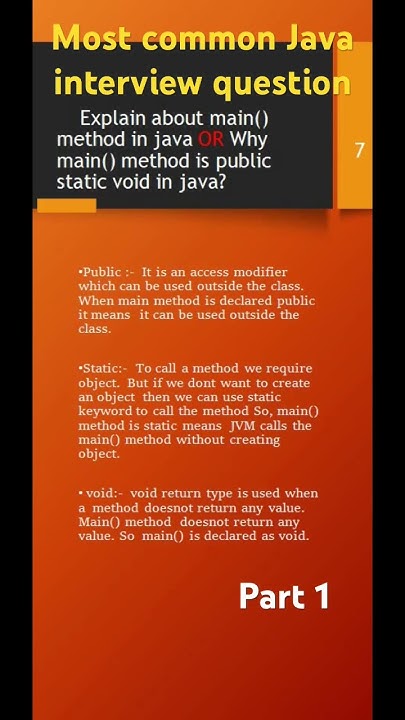 About Main method in Java || Java interview Q&A - YouTube