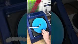 Cabbing a piece of green Chrysocolla on the Hi-Tech Diamond Slant Cabber