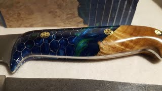 Stabilized Oak, Resin and Honey Comb Knife Scale