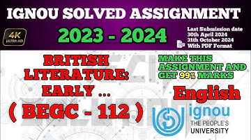 BEGC 112 Solved Assignment 2023-24 In English Medium | BEGC 112 SOLVED ASSIGNMENT 2024 | #Begc112