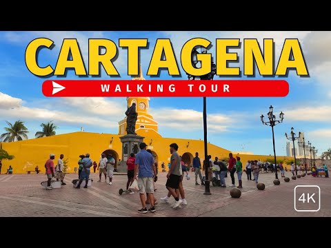 Cartagena, 콜롬비아 | Tripita y Media 거리 | 도보 여행 4K