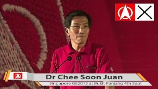 Dr Chee Soon Juan Inspired Election Rally Speech GE2015 at Bukit Panjang on 4th Sept