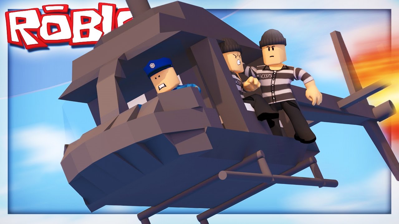 Escaping Roblox Prison In A Helicopter Youtube - roblox jailbreak denis attack heli