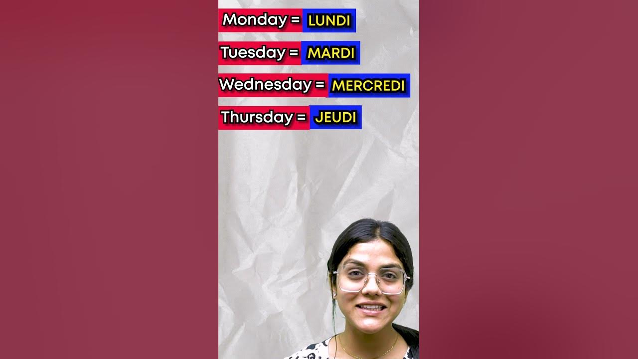  days of the week in french language shorts youtube