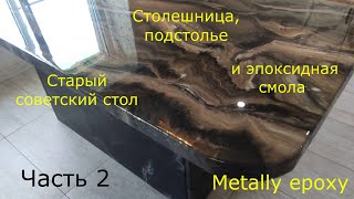 видео: Новая жизнь старого советского стола с помощью эпоксидной смолы Metally epoxy от Meline products. Ч2 картинка: Новая жизнь старого советского стола с помощью эпоксидной смолы Metally epoxy от Meline products. Ч2