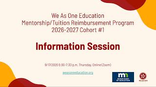 Details We As One 26-27 Mentorship Program Information Session Recording Update