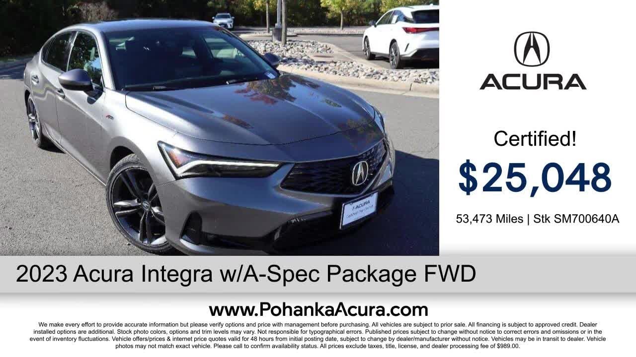 Certified Pre Owned Specials on Select Acura Integra Models Chantilly VA Acura Washington-DC 260129