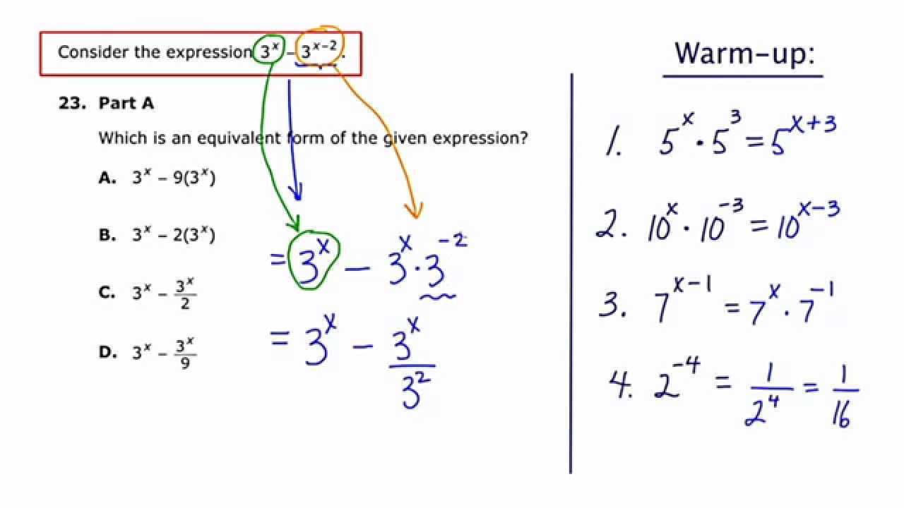 MathCamp321: PARCC (Algebra 2) Practice Test - Question 23 - YouTube