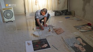فاروق إيبو   فنان يتقن رسم الفسيفساء، يتخذ من منزله معرضاً