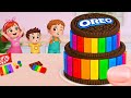 Miniature Rainbow Cake Tutorial 🌈 Best Colorful Mini Rainbow Oreo &amp; KitKat Cake Recipe 💕 Yummy Teeny