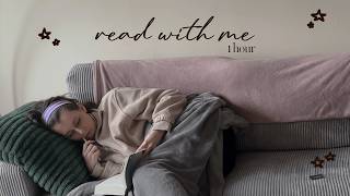 read with me 📚 1 hour ✨📖 (cozy, soft music & stormy) | focus with me, body-doubling, rain & thunder screenshot 4