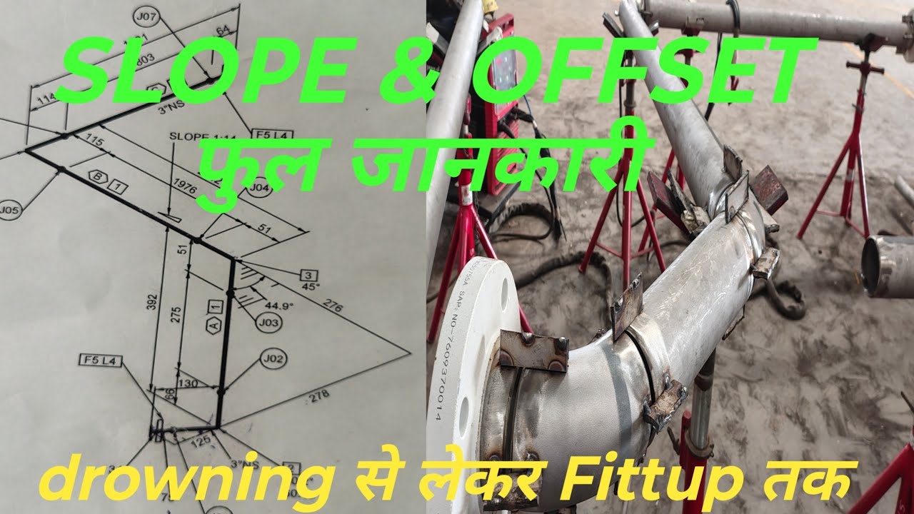Isometric drowning me slope & Offset ka fittup, tample ki puri jankari #piping #trending #viral 