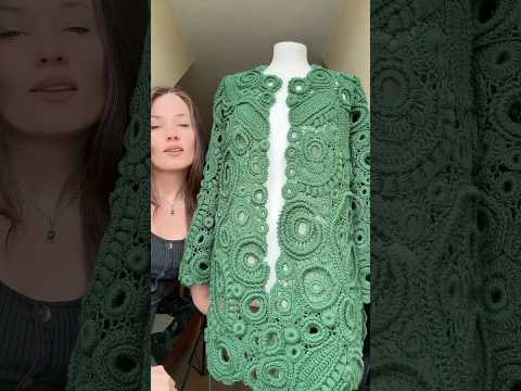 Вязаный кардиган крючком #crochet #knittig #knitting #crochetcrosai #handmade #bag #dress