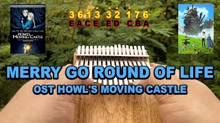 MERRY GO ROUND OF LIFE OST HOWL'S MOVING CASTLE - Kalimba Easy Practice