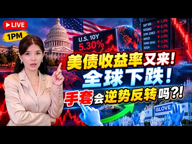 【LIVE】8th Oct《美债收益率又来！全球下跌! 手套会逆势反转吗?!》 #股票 #股票分析 #金融 #马股  #科技 #产业nd