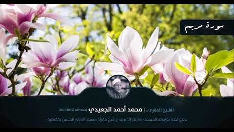 سورة مريم || الشيخ المقرئ محمد أحمد الجعيدي رحمه الله