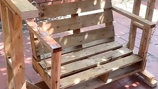Cara membuat kursi ayunan dari bahan kayu || cocok buat di halaman rumah