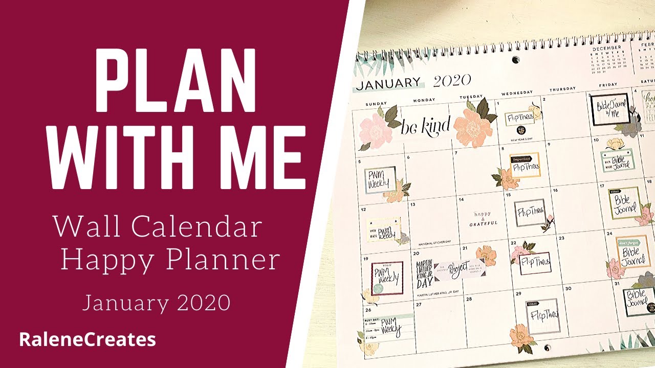 Plan with Me: Wall Calendar Happy Planner January 2020 RaleneCreates