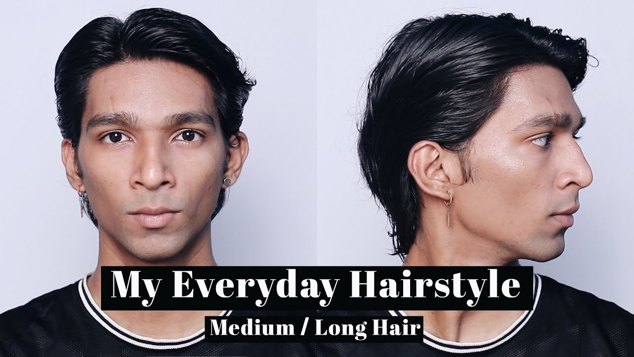 Men'S Off-Centre Part Hairstyle With Medium/Long Hairs // Aryan Bhosle -  Youtube