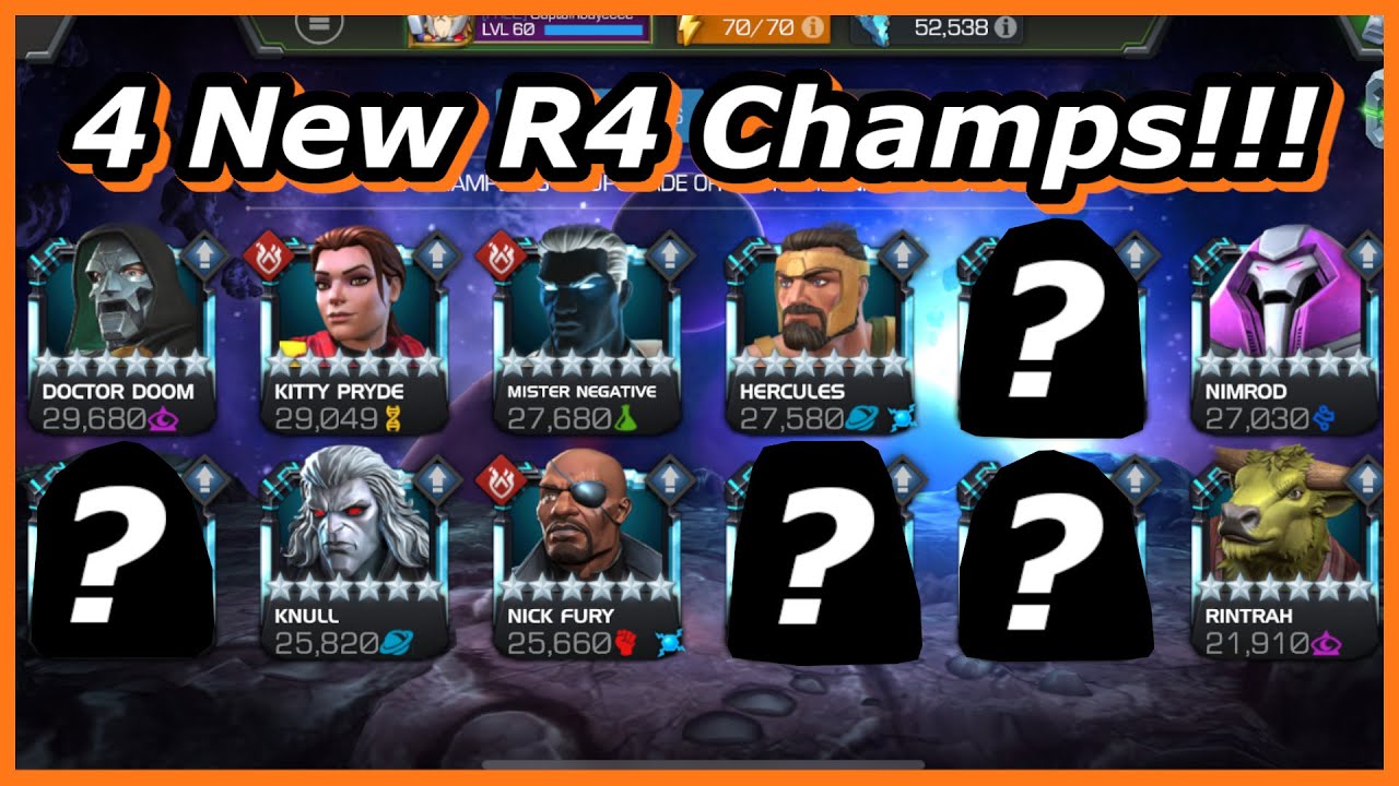 4 Brand New Rank 4 Champs!!! Marvel Contest of Champions