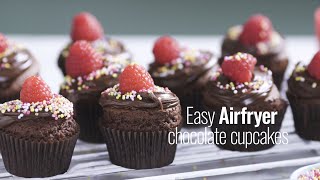 Air Fryer Chocolate Cupcakes - A License To Grill