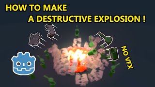 How to make a 3D destructive EXPLOSION in Godot 3.5 under 1 min. (no VFX!)