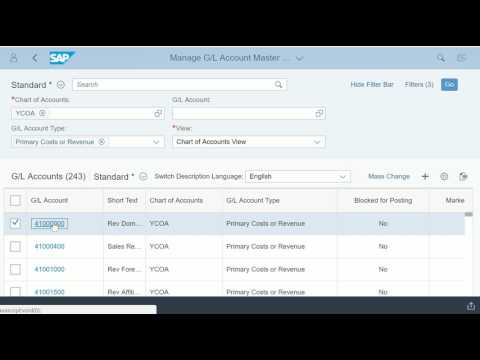 Fiori App - Manage GL Account