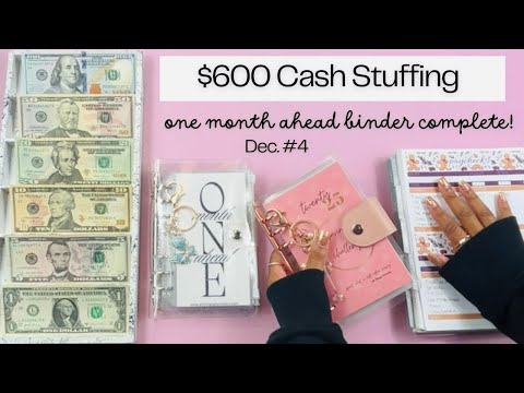 $600 Cash Stuffing | Dec. #4 Paycheck |  Sinking Funds | Savings Challenges | One Month Ahead Binder