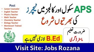 Army Public Schools & College Jobs 2021-Educators Jobs 2021