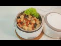 Steam Chicken with Mushrooms using Electric Lunch Box | 蒸煮饭盒做冬菇蒸鸡