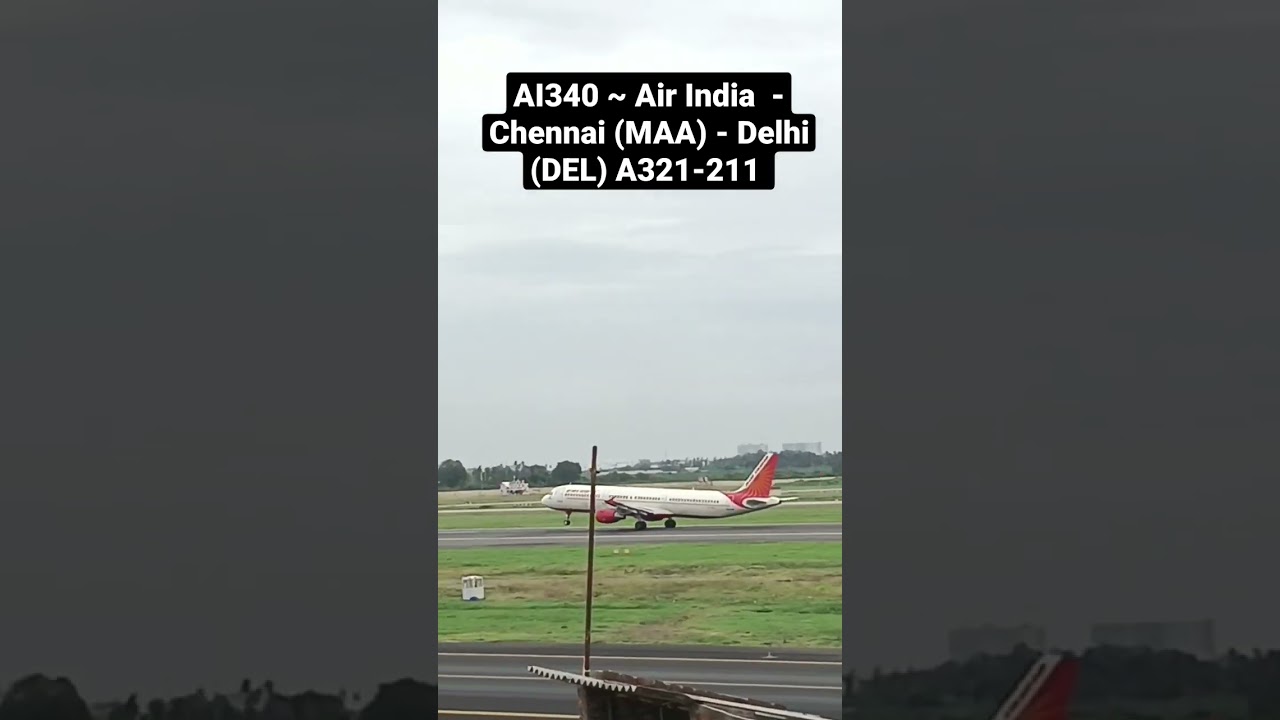 Air India A321 Taxi and Takeoff in Chennai