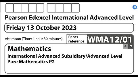 P2 Oct 2023 (Question 1) IAL WMA12/01 Pearson Edexcel Math Past Paper