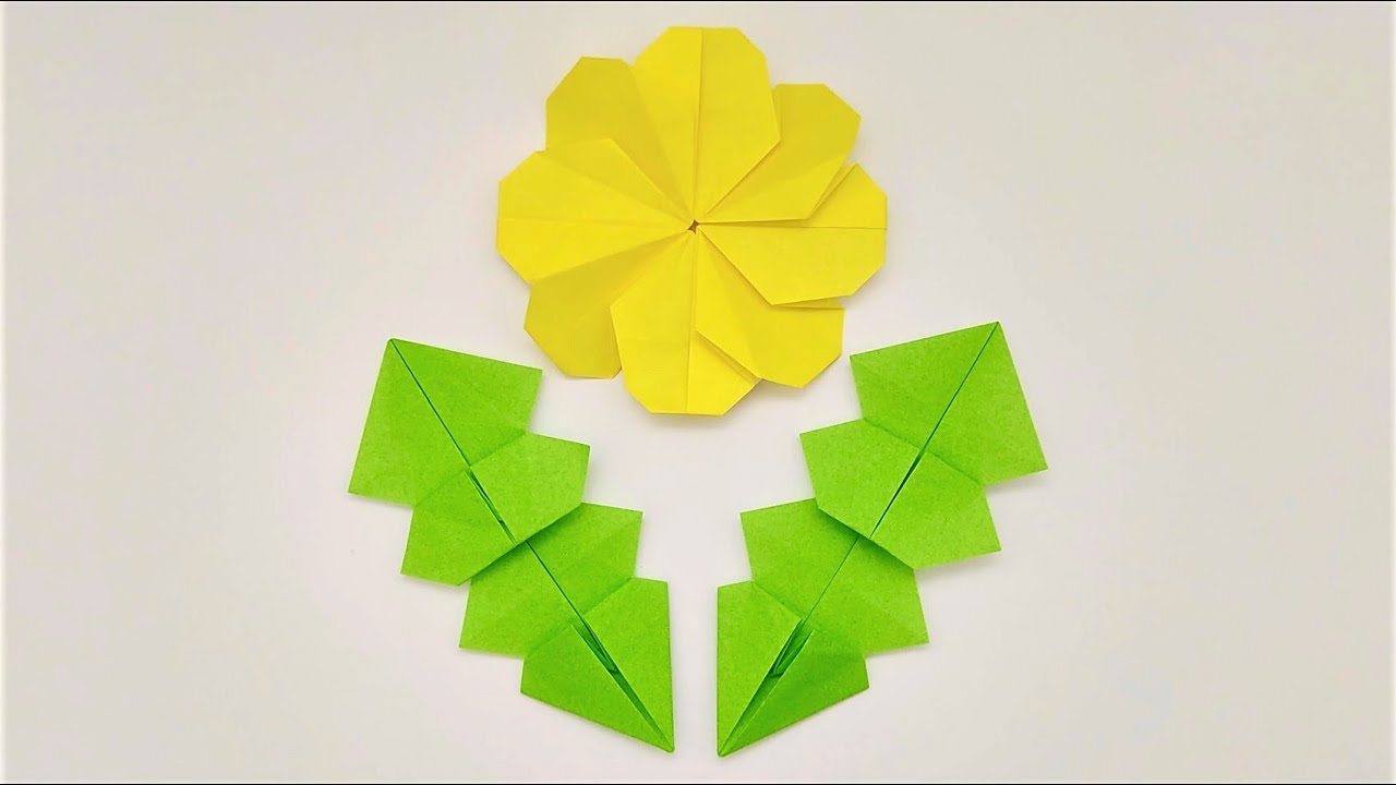 折り紙 たんぽぽの葉っぱ 折ってみた Origami How To Make A Dandelion Leaves Youtube