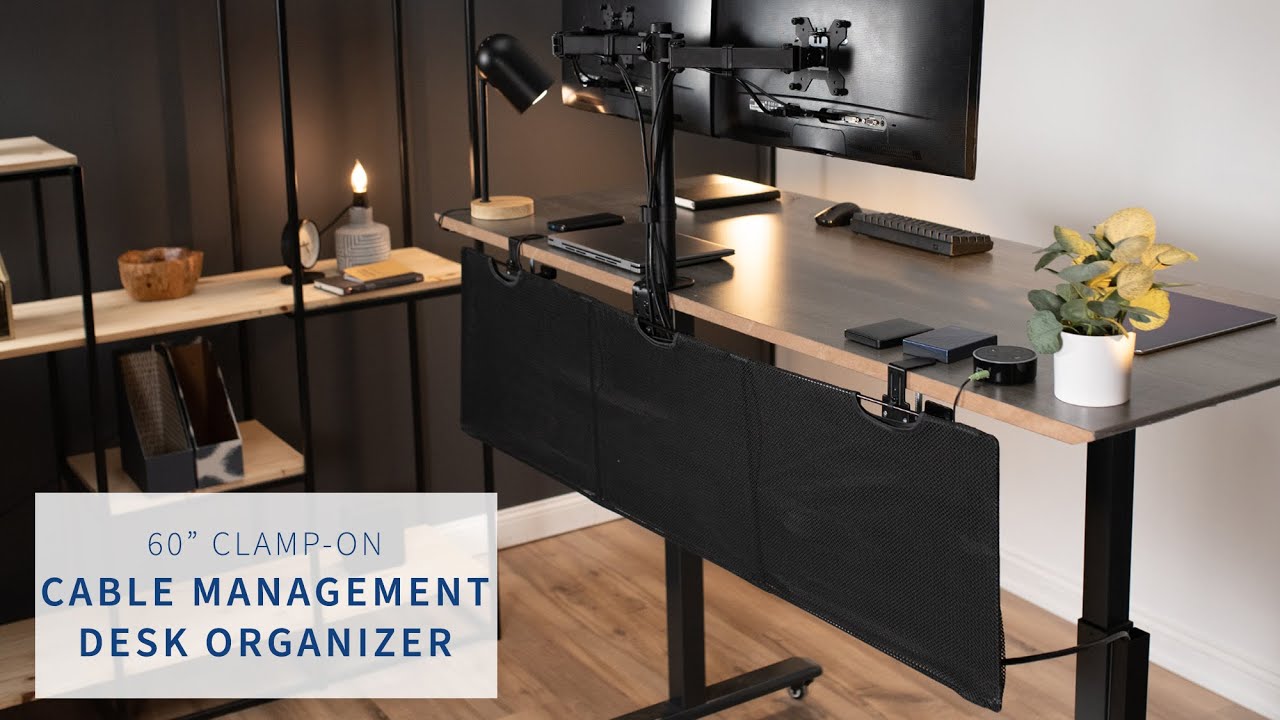 Clamp-on Under Desk Mesh Cable Management – VIVO - desk solutions, screen  mounting, and more