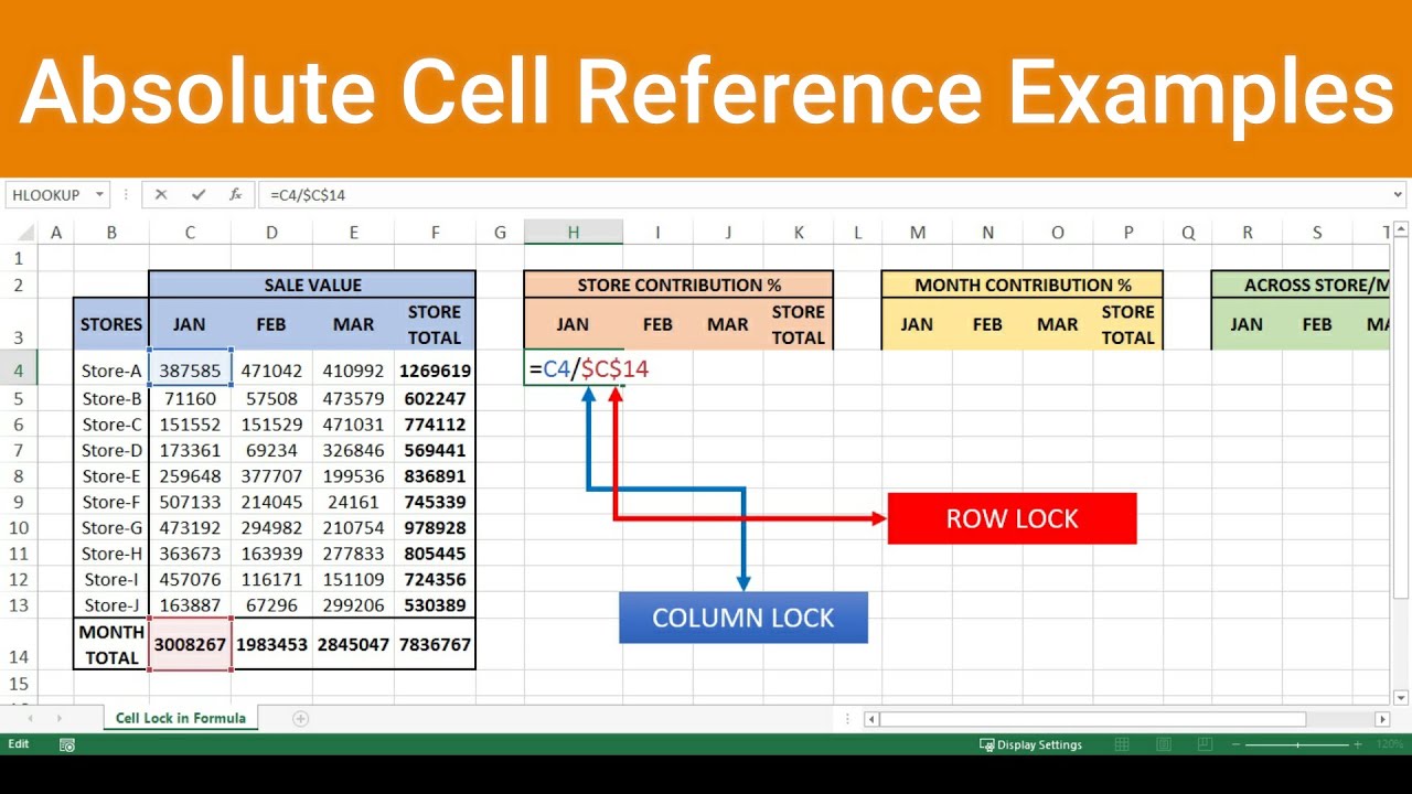 Locking Cell in Excel Formula 🔒 Absolute Cell Reference Examples in