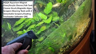 Aquarium Magnet Glass/Acrylic Cleaner, Magnetic Algae Scrapers Tools with 2 Detachable Scrapers