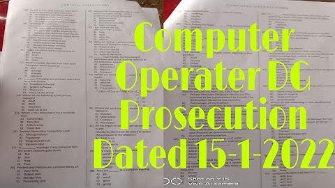 Computer Operator  DG Prosecution Dated 15-01-2022