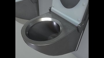 Stainless Steel Toilet Low-Poly Version (Blender-2.9.2 Eevee)