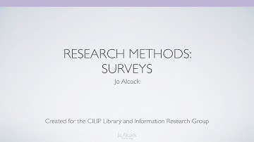 Research Methods: Surveys