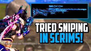 I TRIED SNIPING IN COMPETITIVE SCRIMS!! | PUBG Mobile