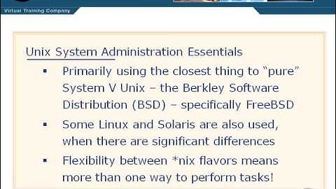 VTC Player   Unix System Administration Essentials, Introduction