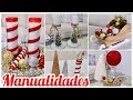 COMO HACER CANDELABROS NAVIDEÑOS // DIY PARA DECORAR TUS MESAS // CANDELABROS NAVIDEÑOS