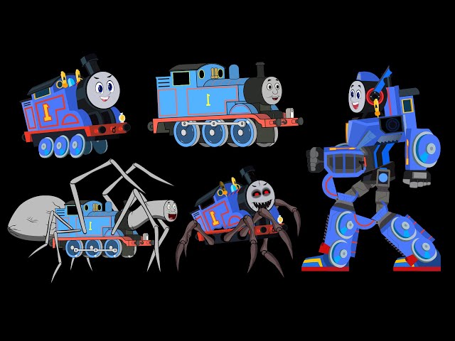 Spider Thomas Train VS Among Us and Super Kana train #soloanimation #trainanimation class=