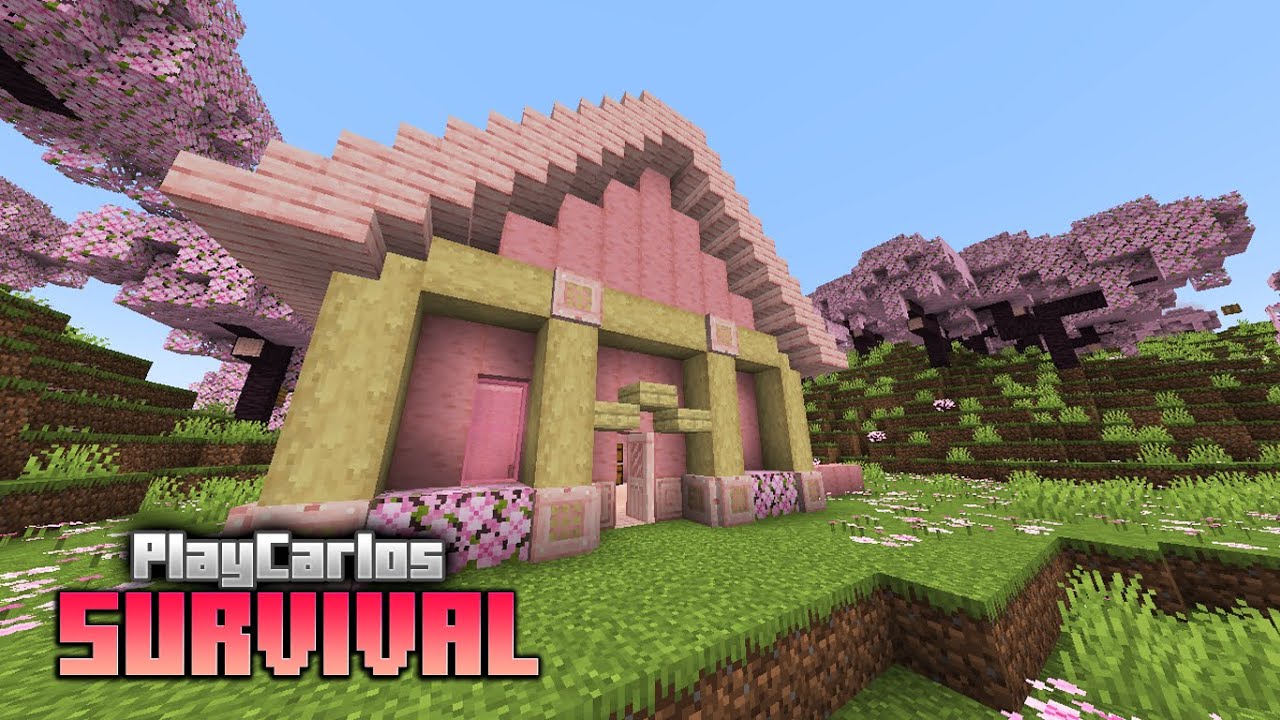 🌸 Casa de Cerezo en Minecraft 1.20 Tutorial completo ⬇