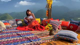 Bạn gái xinh trên sân thượng nhà Art House Sapa