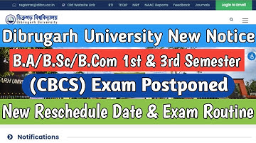 Dibrugarh University B.A./B.Sc./B.Com. 1st and 3rd Semester (CBCS) Examination | Exam Postponed