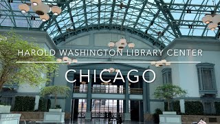 [4K] Downtown Chicago, IL US - The largest public library: Harold Washington Library Center