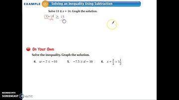 7th Grade - 4.2 Solving Inequalities Using Addition and Subtraction